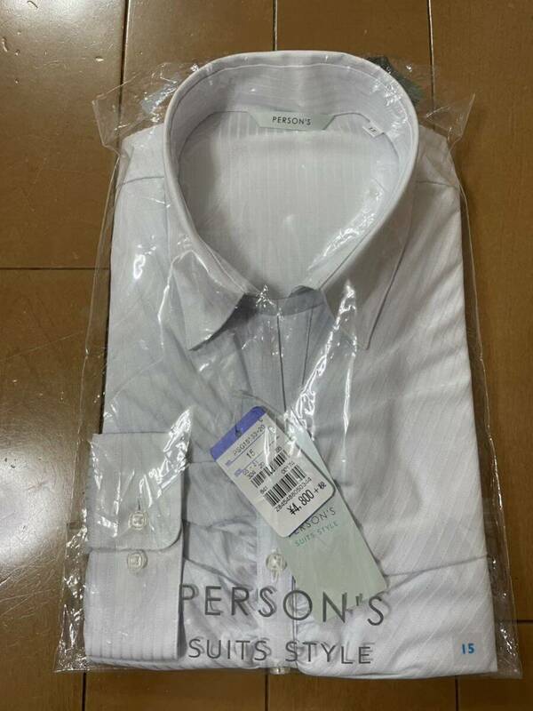 PERSON'S レディース長袖シャツ　サイズ15 ブルー系