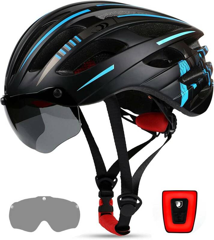 438 【ジャンク】自転車 ヘルメット 大人用 USB充電式 LEDライト 反射ステッカー 虫除けネット付き ロードバイク ヘルメット
