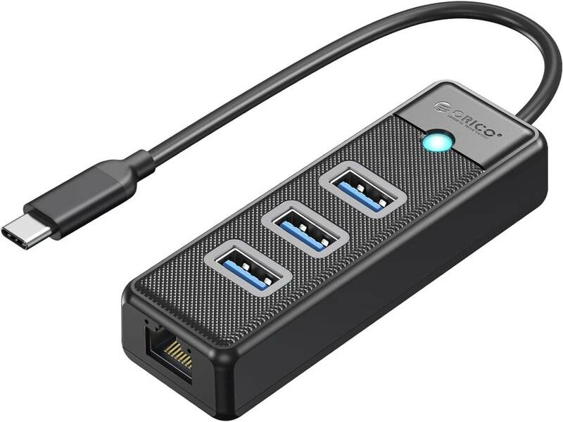 447　USB C ハブ 3.0 有線LANアダプター タイプc→3×USB3.0 Aポート+ ギガビットイーサネット RJ45 1000Mbps高速通信