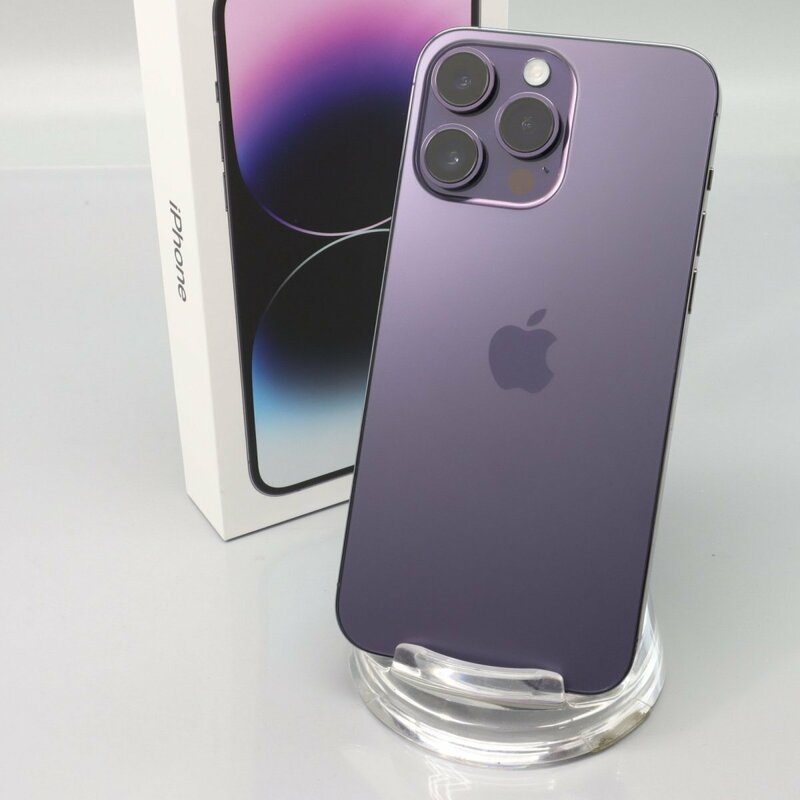 Apple iPhone14 Pro Max 128GB Deep Purple A2893 3L314J/A バッテリ100% ■SIMフリー★Joshin8673【1円開始・送料無料】