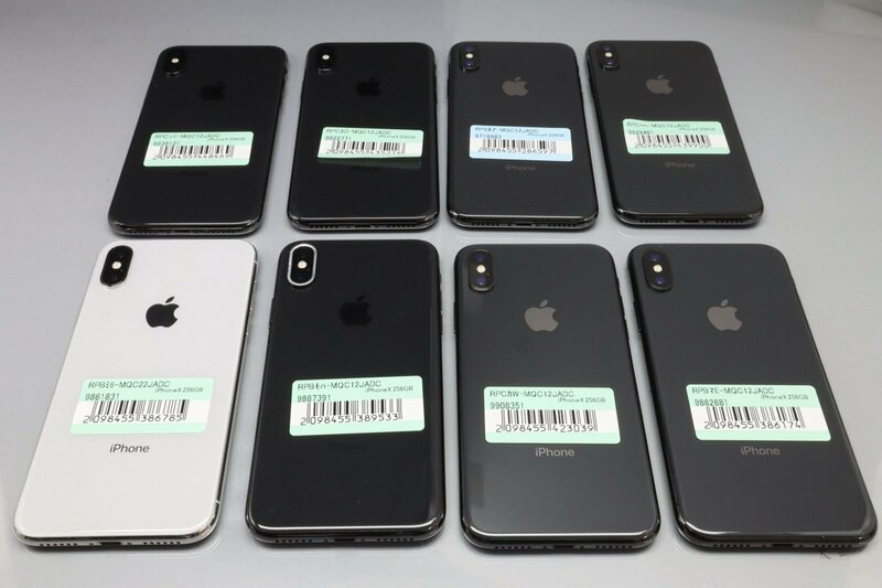 Apple iPhoneX 256GB 合計8台セット A1902 ■ドコモ★Joshin(ジャンク)8469【1円開始・送料無料】