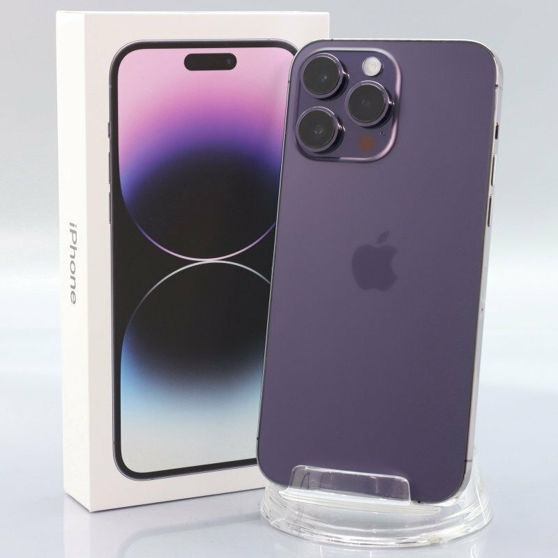 Apple iPhone14 Pro Max 128GB Deep Purple A2893 3L314J/A バッテリ100% ■SIMフリー★Joshin8642【1円開始・送料無料】