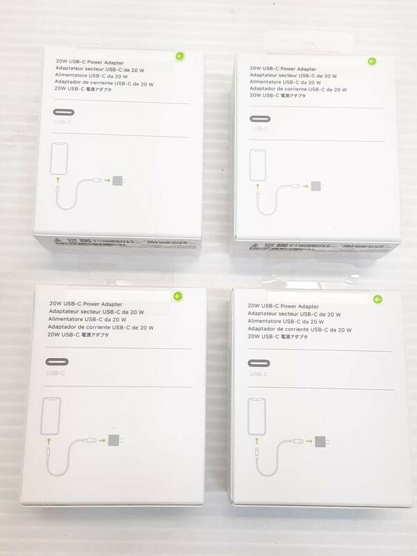 §　B27821　【未開封】　Apple 　USB-C　20W Power Adapter　パワーアダプター　MHJA3AM/A　A2305　4個　まとめ売り