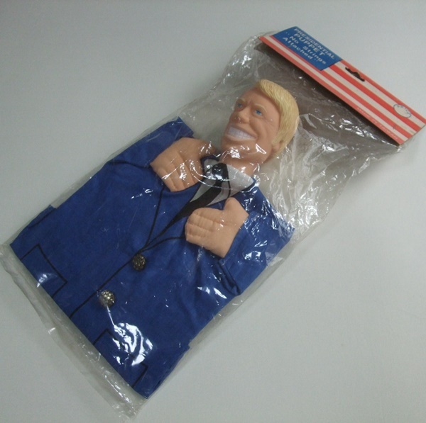 当時物 VINTAGE PRESIDENTIAL PUPPET アメリカ合衆国大統領 ジミー・カーター ハンドパペット 手踊り人形 未開封品 ビンテージ 顔 ソフビ拍卖