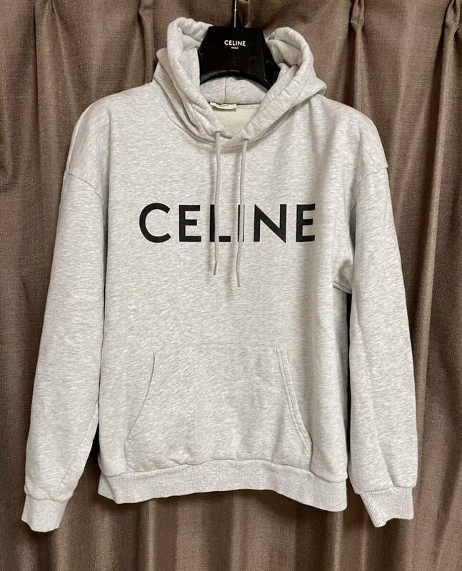 Celine オーバーサイズ ロゴプリント パーカー フーディ ルーズスウェットシャツ エディスリマン セリーヌ