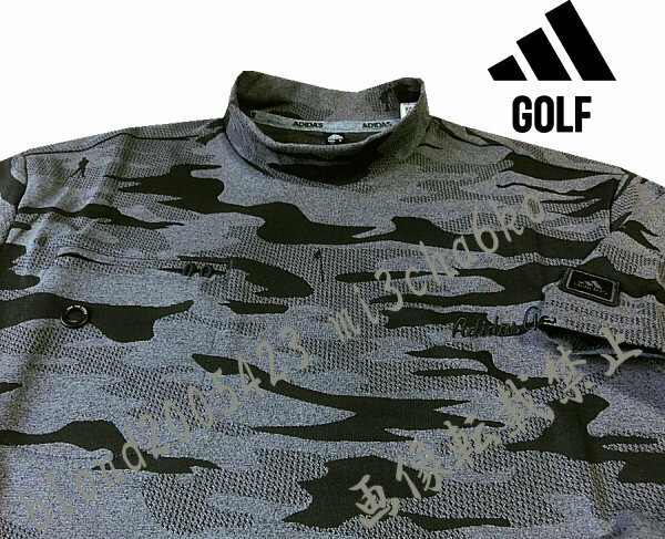 ■新品【adidas GOLF】アディダスゴルフ 春夏 カモ柄 AEROREADY吸湿性 半袖モックネックシャツ■DGR/L