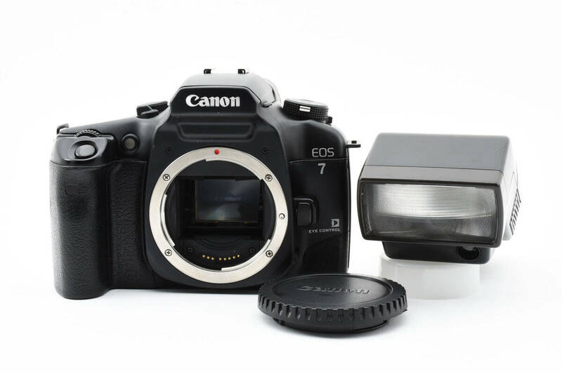 【実用品】Canon EOS 7 + Flash 300EZ キャノン イオス 35mm フィルム 一眼レフカメラ ＆ フラッシュ セット