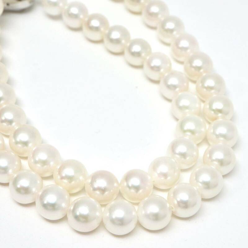 ◆アコヤ本真珠ネックレス◆J 約37.9g 約43.0cm 7.5-8.0mm珠 pearl パール jewelry necklace ジュエリー DF0/EA0