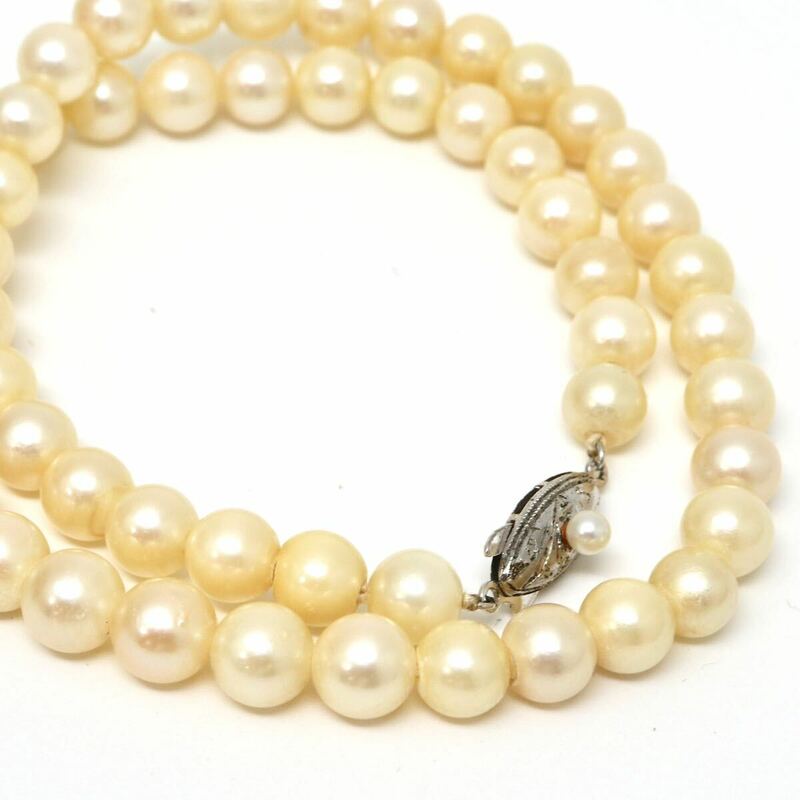 ◆アコヤ本真珠ネックレス◆J 約28.8g 約40.0cm 7.0mm珠 pearl パール jewelry necklace ジュエリー DA0/DB0