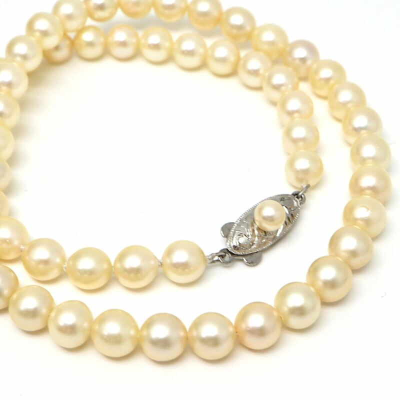 ◆アコヤ本真珠ネックレス◆J 約20.8g 約38.0cm 6.0-6.5mm珠 pearl パール jewelry necklace ジュエリー DA0/DB0