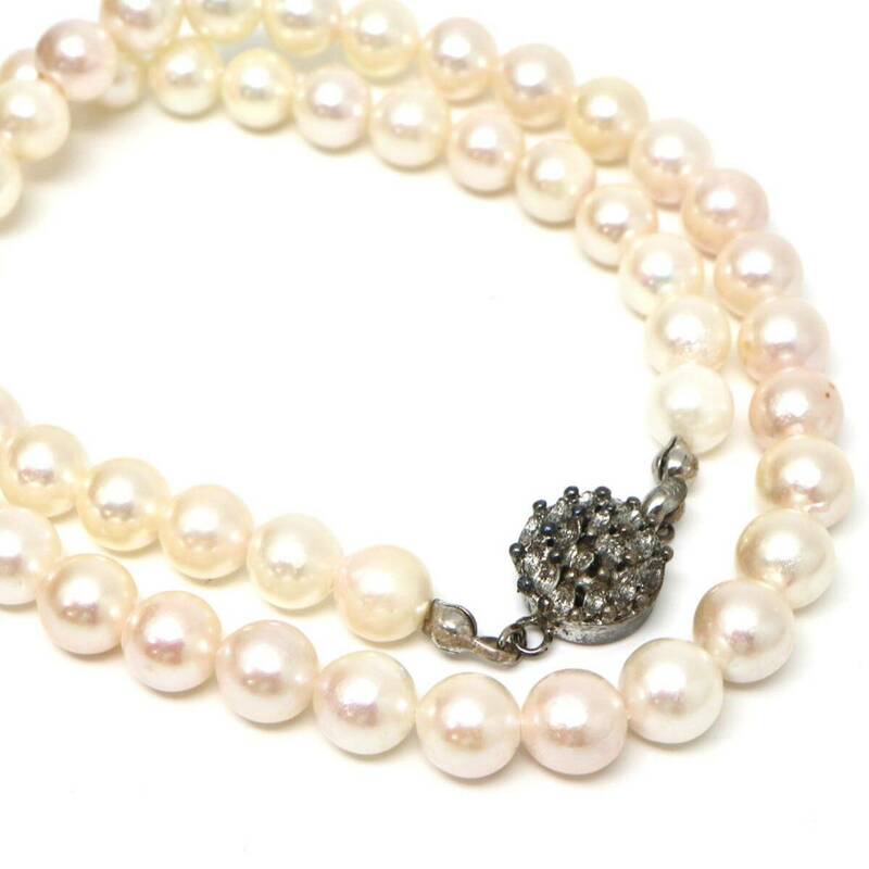 ◆アコヤ本真珠ネックレス◆J 約32.0g 約43.0cm 7.0-7.5mm珠 pearl パール jewelry necklace ジュエリー DA0/DB0