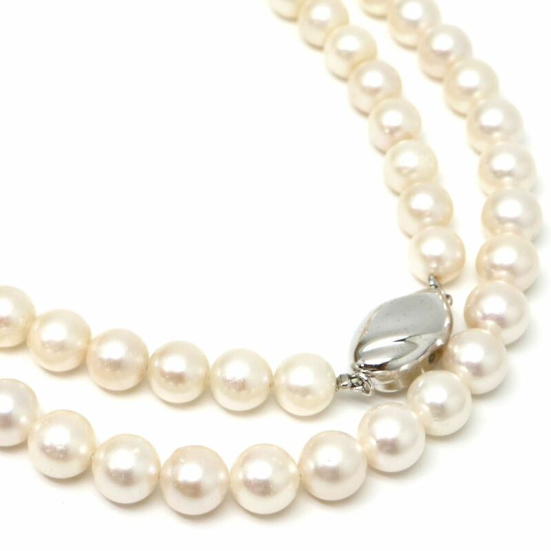 ◆アコヤ本真珠ロングネックレス◆J 約41.6g 約54.0cm 7.0-7.5mm珠 pearl パール jewelry necklace ジュエリー DC0/DC0