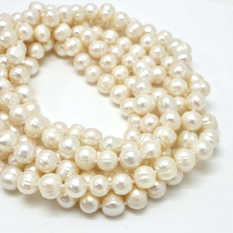 ◆本真珠ロングネックレス◆J 約144.8g 約159.0cm pearl パール jewelry necklace ジュエリー DB0/DC0