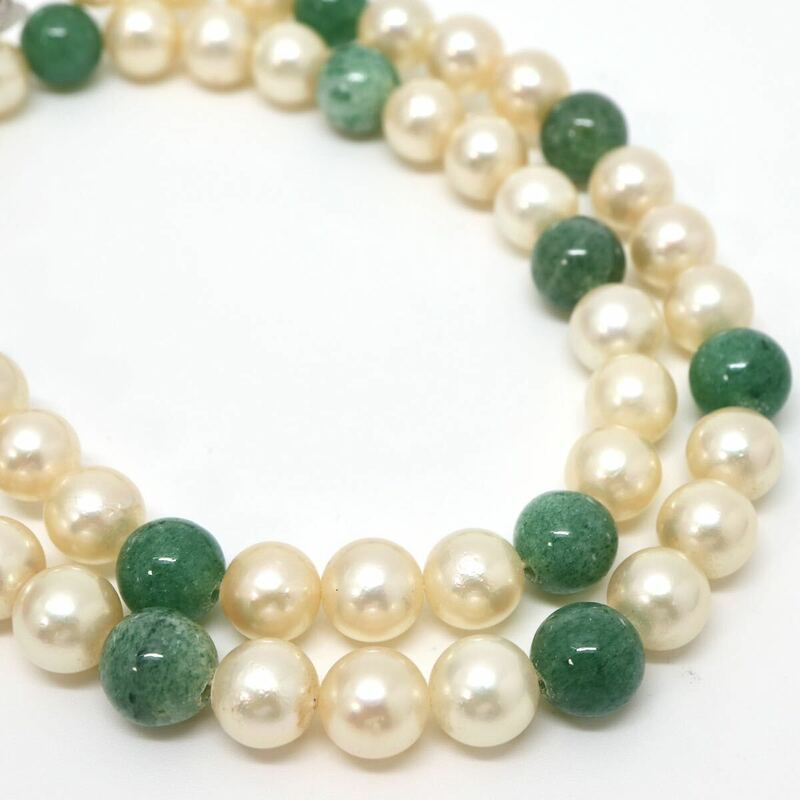 ◆アコヤ本真珠ネックレス◆J 約26.0g 約39.5cm 6.5-7.0mm珠 pearl パール jewelry necklace ジュエリー DB0/DC0