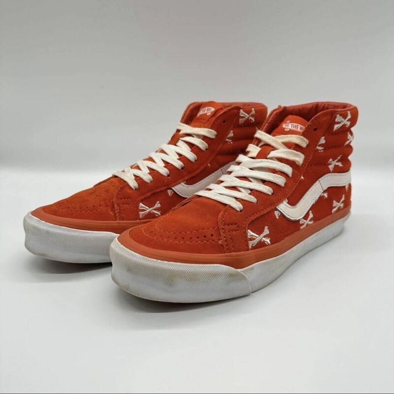 【25cm】 USED WTAPS VANS VAULT SK8 HI LX ORANGE WHITE ダブルタップス バンズ スケハイ ボルト オレンジ 箱無し 4616