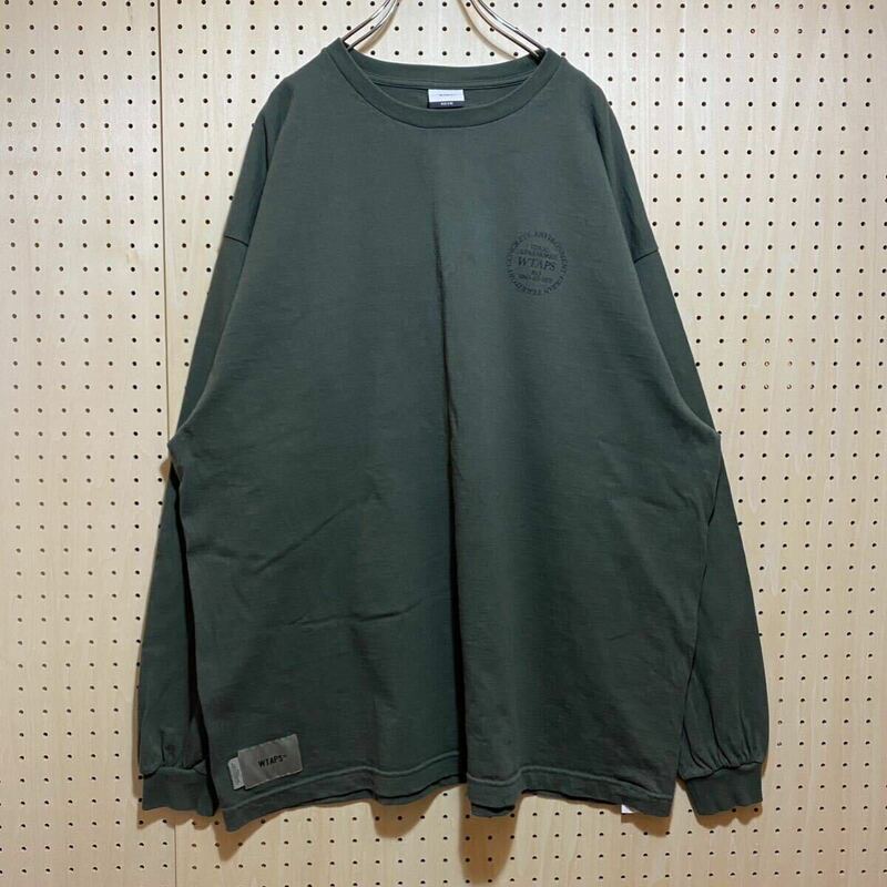 【3】WTAPS Logo Print L/S Tshirt Khaki ダブルタップス ロゴ プリント 長袖 Tシャツ カーキ 日本製 ロンT T453