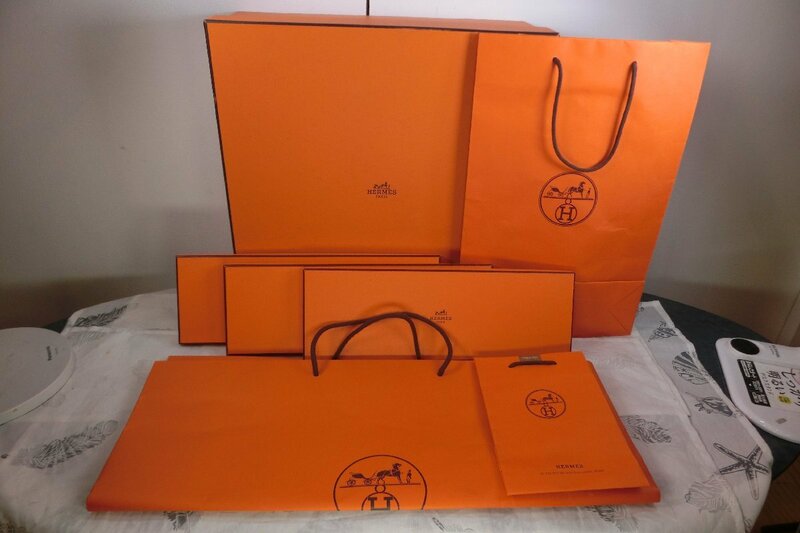 ♪保管品　中古品★HERMES/エルメス★空箱（オレンジBOX）、ショップ袋×7点セット