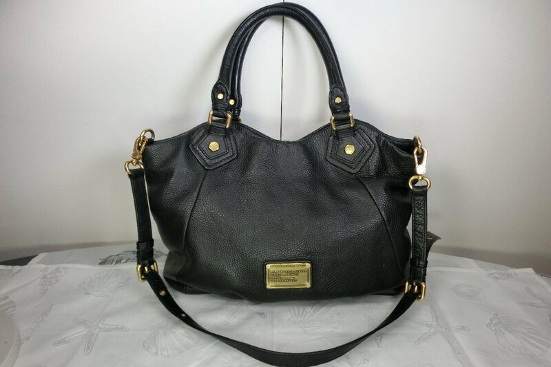 ♪中古品★MARC JACOBS/マークジェイコブス★黒カウレザー2Wayショルダー＆トートバッグ