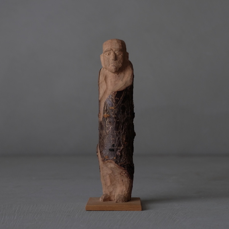 03135 和尚の木彫 / お坊さん 僧侶 木彫り 彫刻 オブジェ アート 古道具 レトロ
