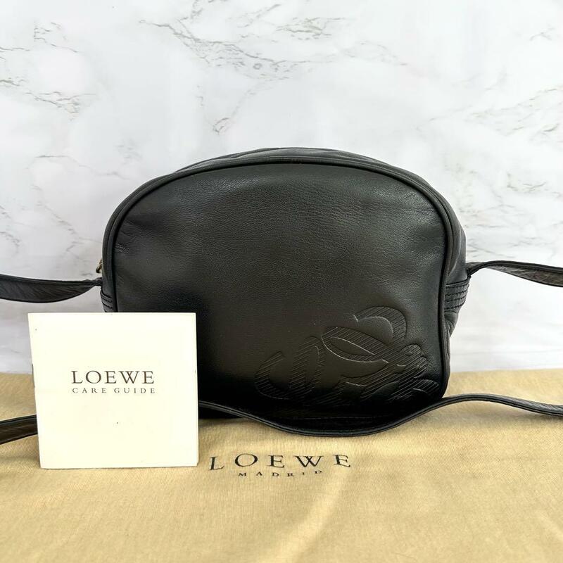 ロエベ LOEWE ショルダーバッグ アナグラム ナッパレザー ダークブルー g00422