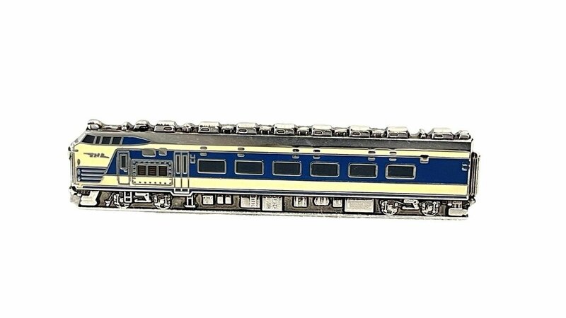 極美品●鉄道タイピン●国鉄 581系電車 クハネ581●日本国有鉄道 シルバー×アイボリー×ブルー系 青 日本夢工房 賞堂