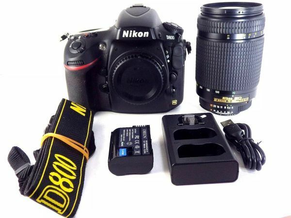 送料無料! Nikon D800 ボディ + AF Nikkor 70-300mm f/4-5.6D レンズ 動作OK 美品 シャッター13,685回 ニコン デジタル 一眼レフ カメラ FX