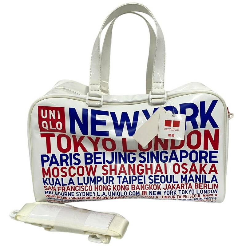 ユニクロ UNIQLO 錦織圭 使用モデル テニス エナメルバッグ ケース ホワイト ショルダーバッグ