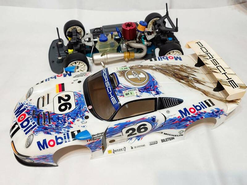 ◆◆ タミヤ 1/8 PORSCHE 911 GT1 TGX 4WD OPS エンジン ラジコンカーメカ付き◆◆TAMIYA 田宮 ポルシェ993ルマン24時間 1996年 スーパー10