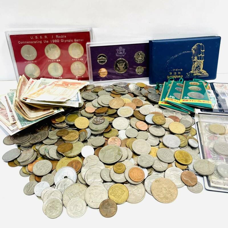 【B11428～15278】海外古銭 おまとめ 5㎏以上 古紙幣 外国 コイン メダル 記念硬貨 世界 アンティーク 大量 セット コレクション 未検品