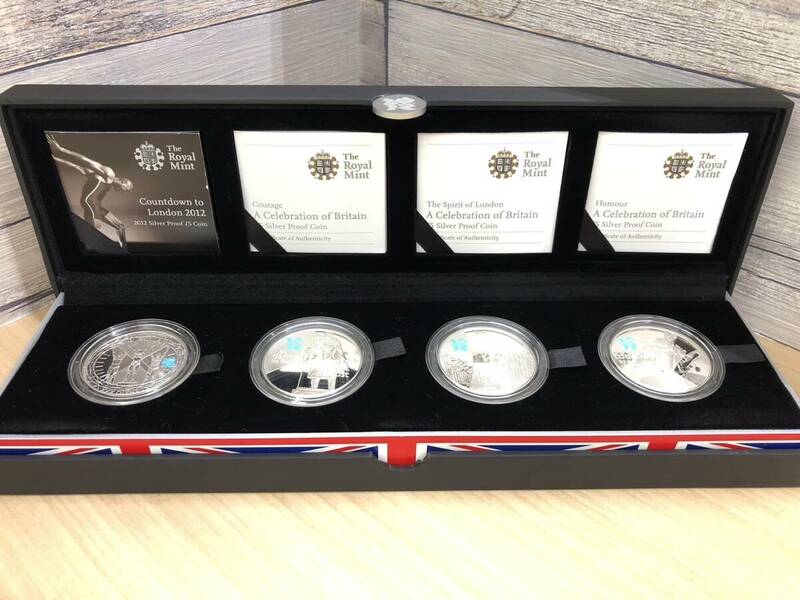 【E2548AY】未使用 2012 London ロンドン オリンピック 競技大会公式 記念 コイン カラー 銀貨 最終販売 4種セット The Royal Mint