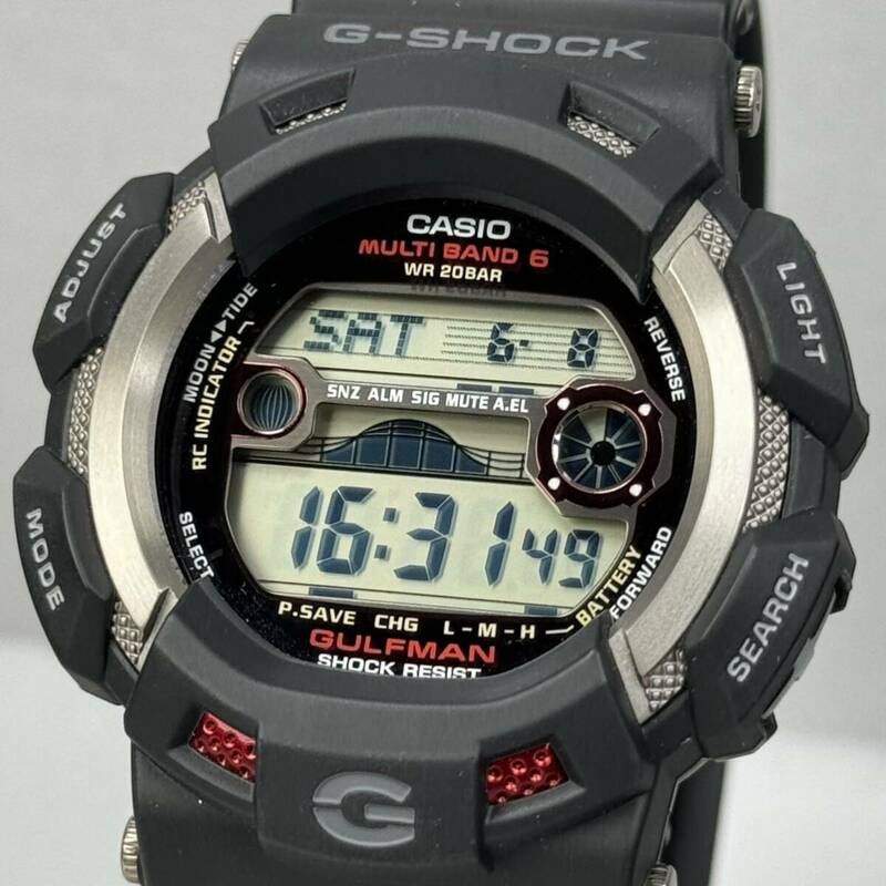 未使用極美品G-SHOCK GW-9110-1JF GULFMAN/ガルフマン タフソーラー 電波受信 電波ソーラー マルチバンド6 チタンパーツ ブラック 本体のみ