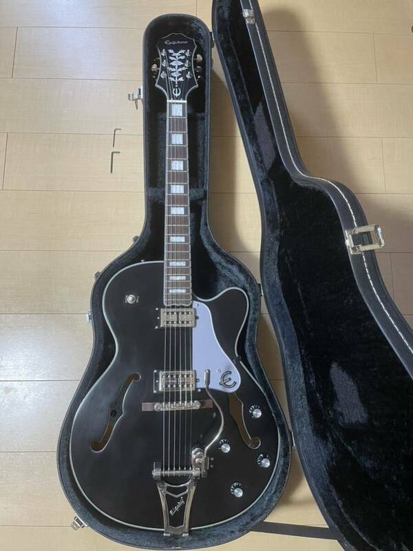 《値下即決早い者勝ち》【美品】EPIPHONE Emperor Swingster Black Aged Gloss BAG エピフォン エンペラー スイングスター ビグスビー