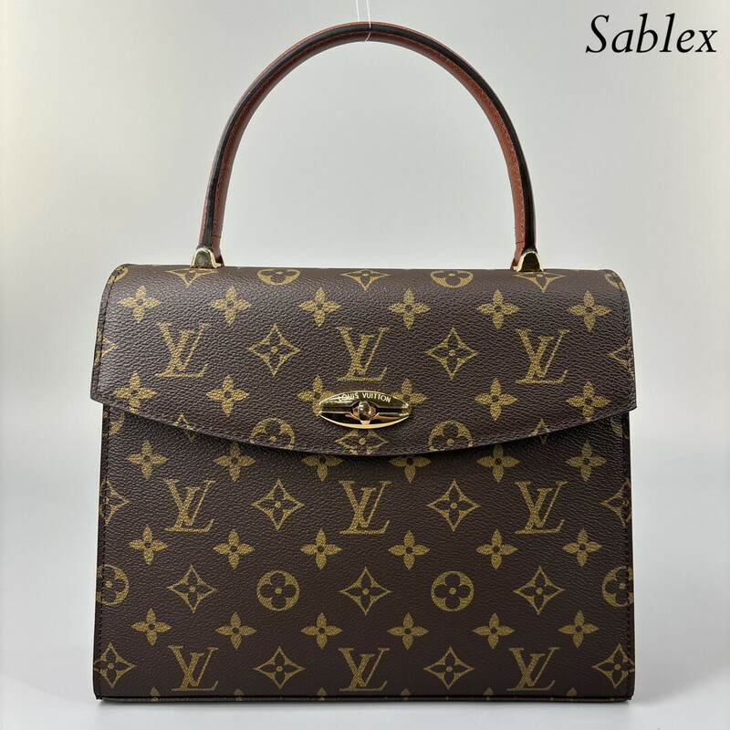 1円【新品同様】LOUIS VUITTON ルイヴィトン モノグラム マルゼルブ トップハンドル ハンドバッグ ターンロック ゴールド金具 M51379