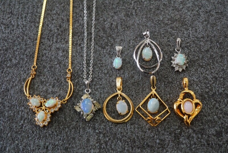 B1436 オパール ネックレス ペンダント ヴィンテージ アクセサリー opal カラーストーン 大量 セット まとめて おまとめ まとめ売り