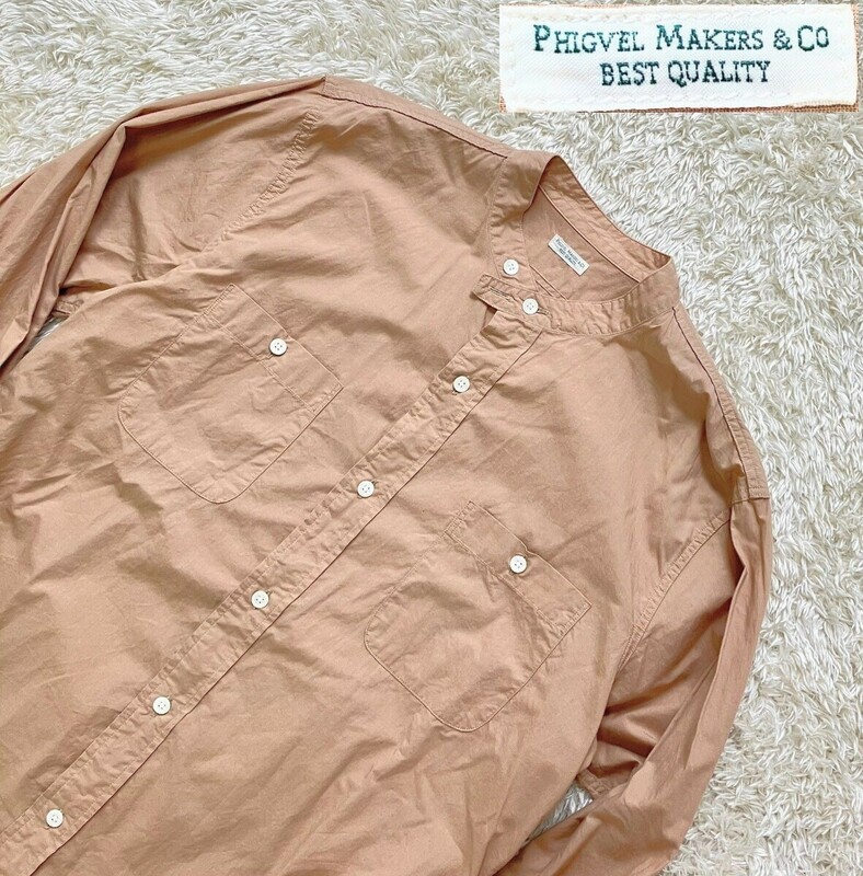 【18ss★】サイズ2 美品 PHIGVEL MAKERS & Co. 長袖バンドカラーシャツ◆NAVAL BAND COLLAR SHIRT☆フィグベル (4)