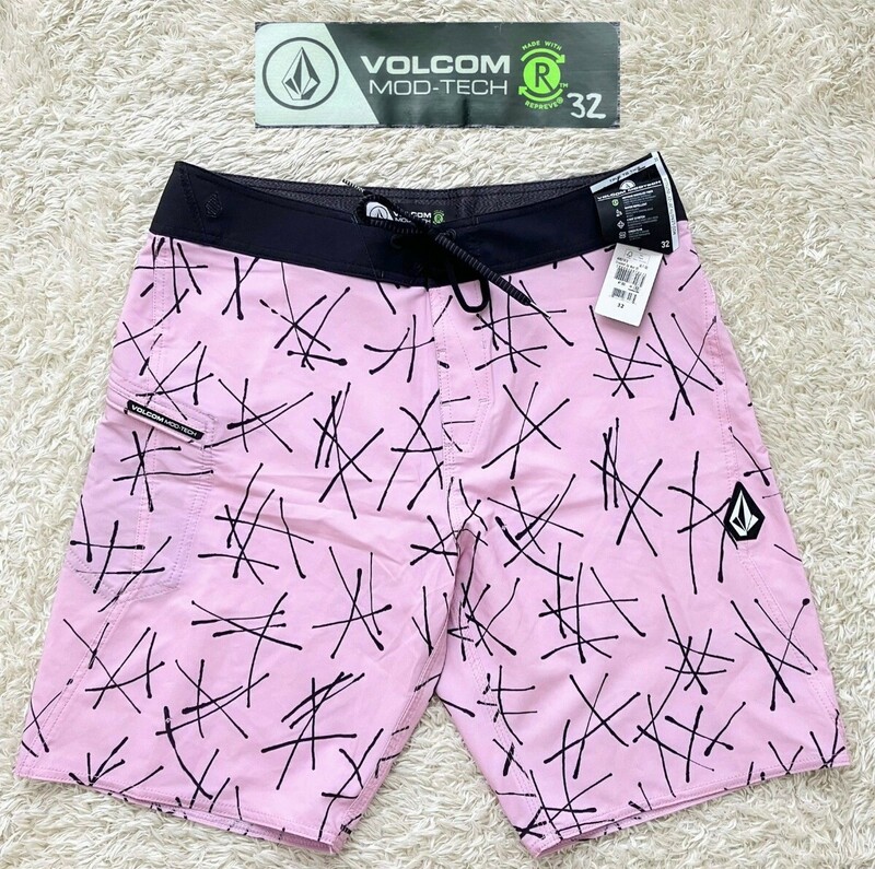 【未使用★】W32 VOLCOM ボードショーツ 水着 サーフパンツ/ピンク◆ボルコム (5)