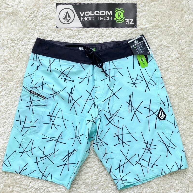 【未使用★】W32 VOLCOM ボードショーツ 水着 サーフパンツ/ミントブルー系◆ボルコム (5)