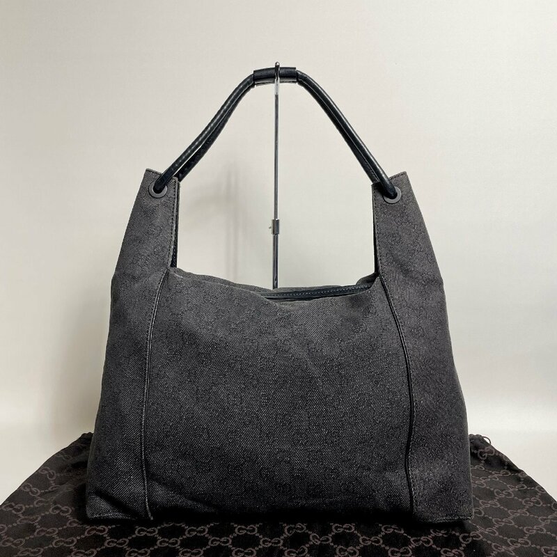 2405-68-1｜美品｜GUCCI グッチ GGキャンバス ショルダーバッグ キャンバス レザー ブラック 保存袋付き