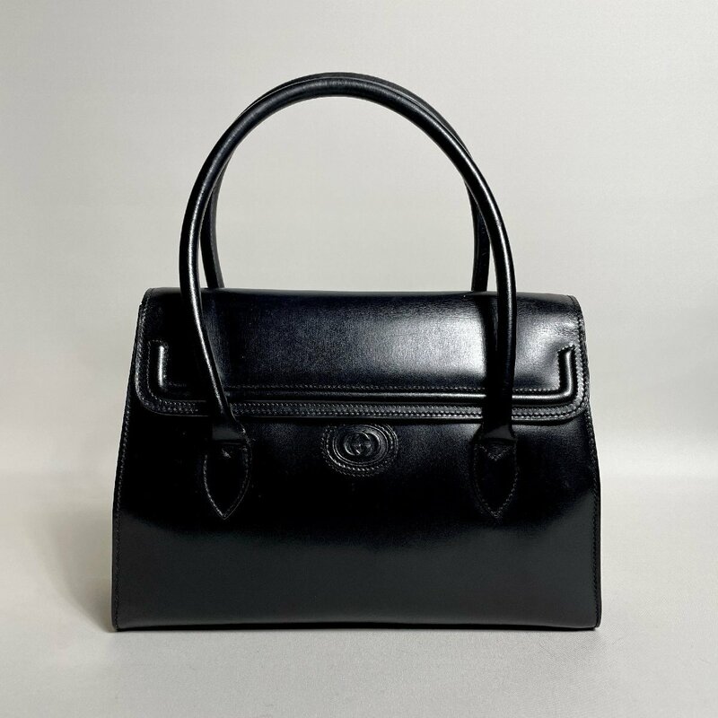 2405-94-1｜美品｜GUCCI グッチ ハンドバッグ レザー ブラック GGロゴ