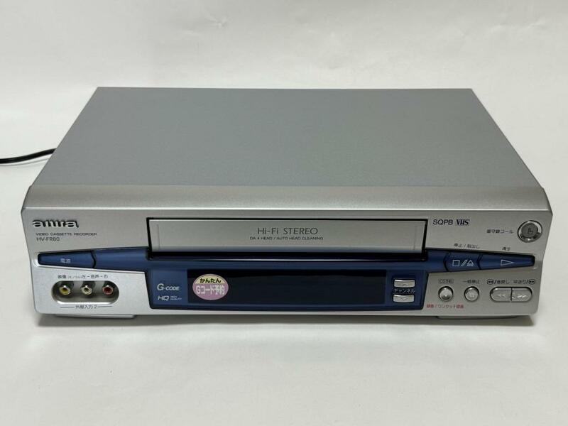 aiwa アイワ HV-FR80 VHS　ステレオビデオカセットレコーダー リモコン、取説付き 動作確認済み