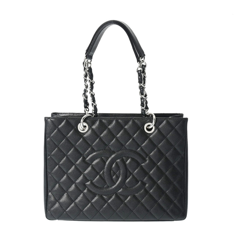 CHANEL シャネル GST グランドショッピングトート 黒 シルバー金具 A50995 レディース キャビアスキン トートバッグ Aランク 中古 銀蔵