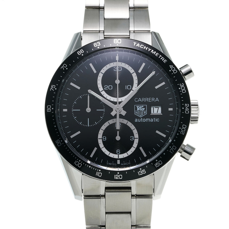 TAG HEUER タグホイヤー カレラ クロノグラフ タキメーター CV2010.BA0786 メンズ SS 腕時計 自動巻き 黒文字盤 Aランク 中古 銀蔵