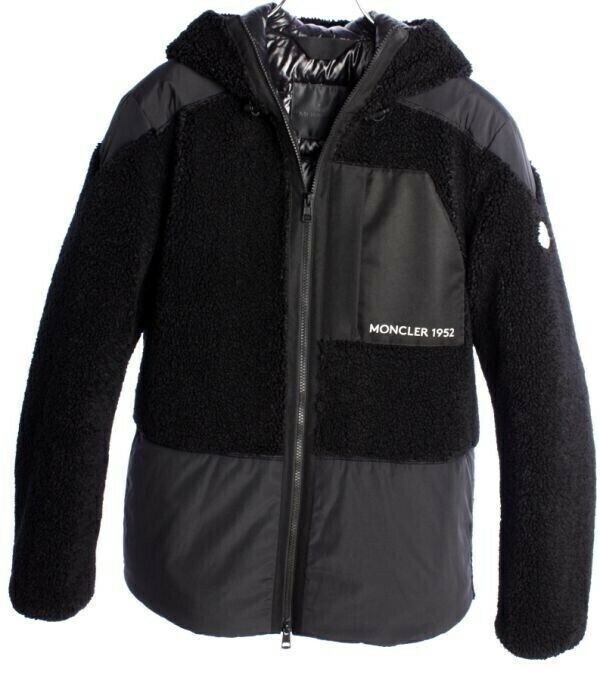 24万4200円　22AW モンクレール ボア×ナイロン ダウン　ジャケット　ブラック　国内正規品　MONCLER　#A3