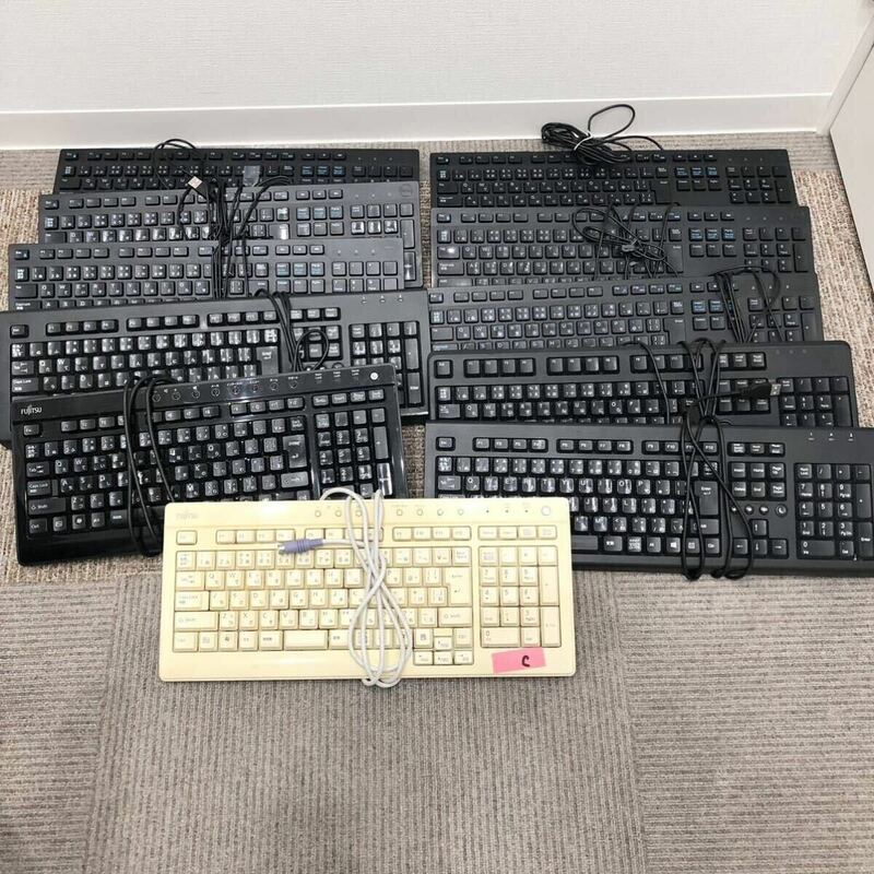 1円〜 11点 おまとめ USB キーボード Keyboard PC用 現状品 処分 ジャンク 部品取り DELL 富士通