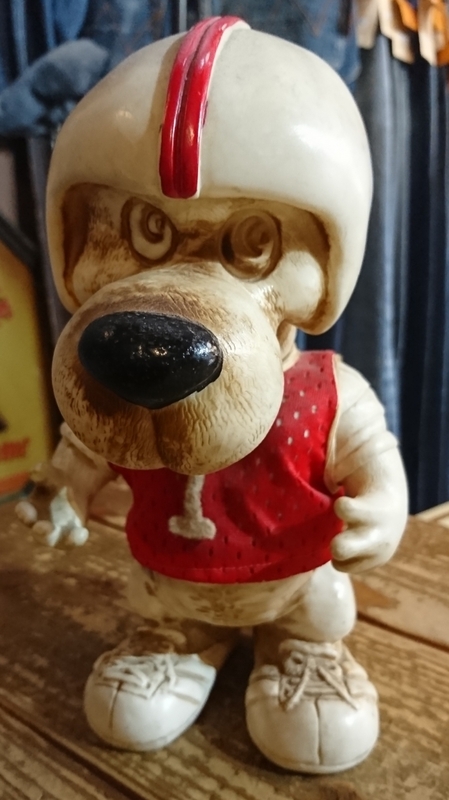 70s vintage dog figure ヴィンテージ バンク ドッグ フィギュア ロイデス アメフト