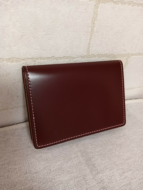 美品! SOMES SADDLE ソメスサドル CORDOVAN コードバン カードケース バーガンディー 名刺入れ 上質レザー