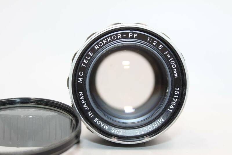 実用品 MC TELE ROKKOR-PF 100mm F2.5 レンズフィルター他付き #OP1447