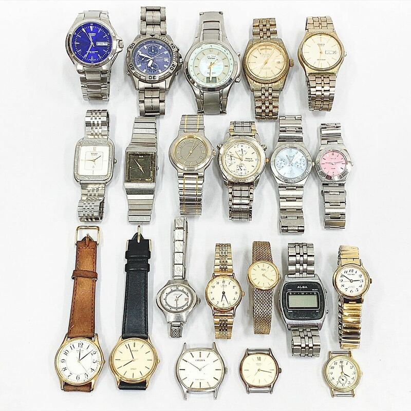 SEIKO・CITIZEN ・CASIO・エルジン ブランド腕時計 まとめて21点 セイコー/シチズン/カシオ/エルジン/アルバ レディース メンズ R店0525☆