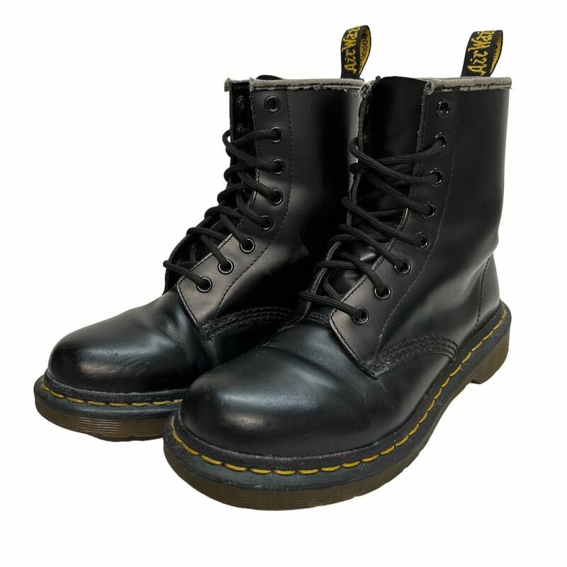 KA23 Dr Martens ドクターマーチン レースアップ8ホールブーツ USL 7 約 24cm ブラック レザー