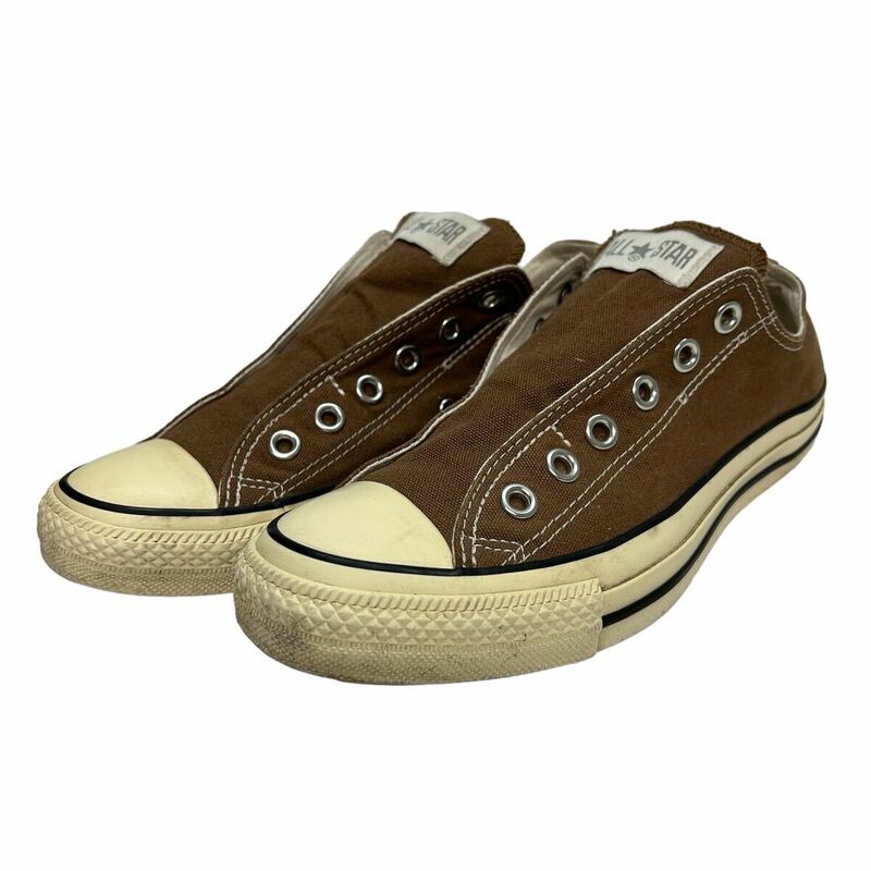 KA56 CONVERSE コンバース オールスター メンズ スリッポン スニーカー US6.5 25cm ブラウン キャンバス